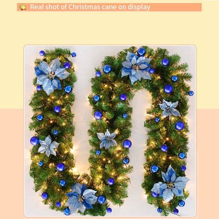 Julekrans, 2,7 m pejs trappe dekoration krans LED belysning dekoration julekrans til indendørs dekoration