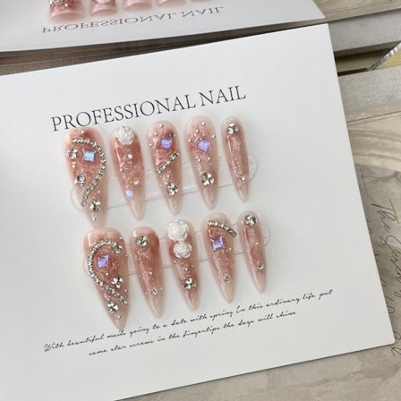 10st Camellia Handmade Nails Pure Manual False Nail S