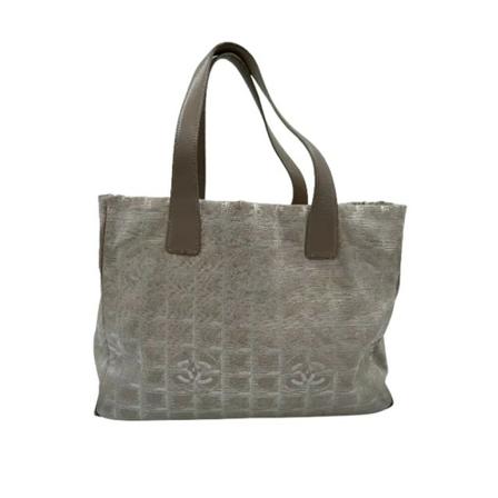 Chanel Vintage Pre-owned Nylon chanel-vskor beige, Dam Vintage Väskor, Dam, Storlek: ONE SIZE