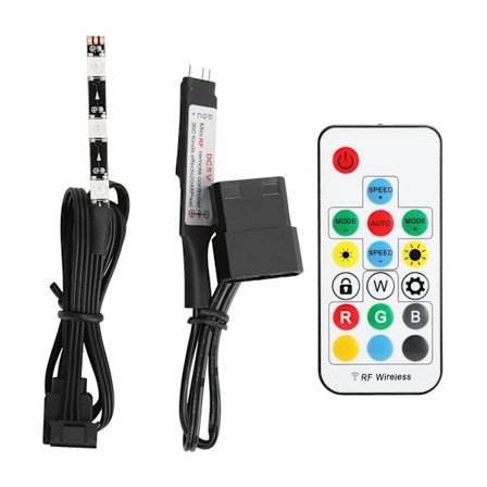 Fjernkontrollsett RGB Fullfargebelysning CPU Vannkjøling Tankstyringsenhetsett 5V[CO]