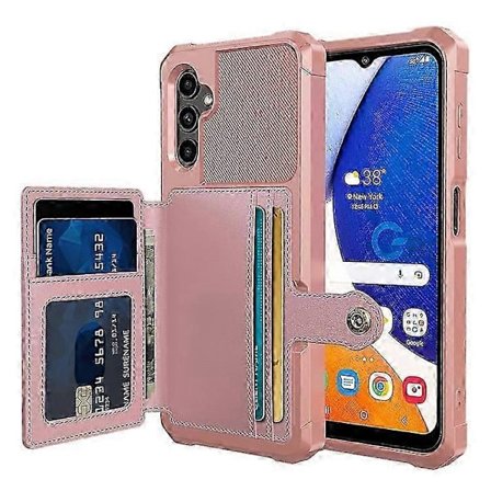 Kompatibel med Samsung Galaxy A14 5G Fallbeskyttelse PU-skinnbelagt TPU-deksel Kortholder Stativ Telefondeksel med Magnet