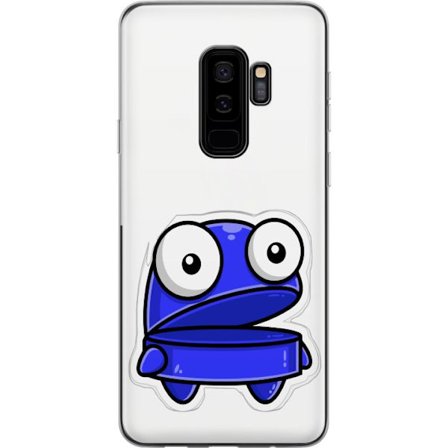 Kompatibel Mobilcover til Samsung Samsung Galaxy S9+ Blå tegneseriefigur med åbent udtryk og store øjne i sjov illustration