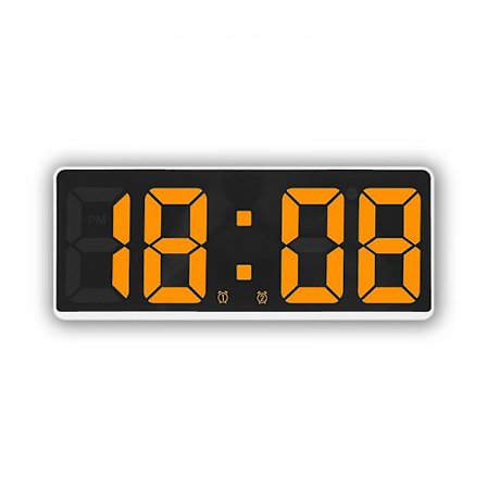 2023 Digital Alarm Clock For Indoor Temperature Display, 12/24 Hour Alarm Clock, Bedroom And Office Clocks (white Shell Orange Number)
