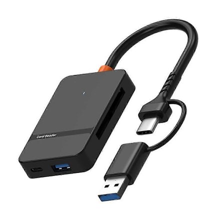 USB 3.0 -monikortinlukija SD-, Micro-SD-, TF-, MS- ja Compact Flash -yhteensopivuudella kannettaville tietokoneille ja PC:ille