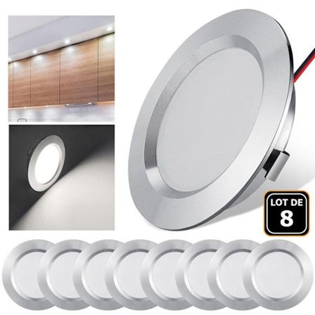 Set om 8 - LED-spots 12V 3W inbouwverlichting LED RV Boot Inbouw plafond voor Keuken Woonkamer Gang - Kallt vitt