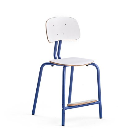 Klassenzimmerstuhl YNGVE, 4 Beine, kobaltblau, weiß, H 520 mm