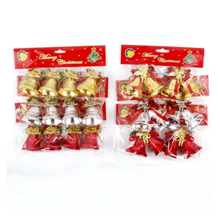 |NN|4,5 cm Jul Dekorativa Klockor - Elektropläterade Plastklockor för Julgransdekorationer och Tillbehör