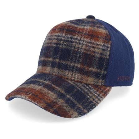 Stetson - Brown adjustable Czapka Z Daszkiem - Wool Check Navy/Beige/Burned A-Frame Adjustable @ Hatstore