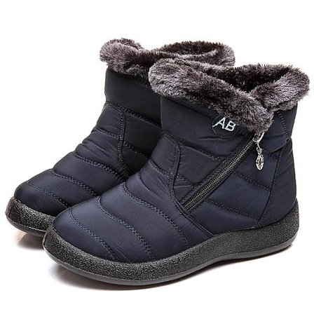 Talvivaalea paksu turkis nilkka vedenpitävä 11 cm korkokengät naisille CNMR