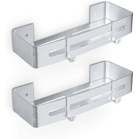 Aluminium duschhyllor med krokar utan att borra duschkorg