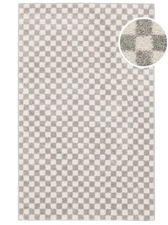 Scandina Washable 100X160 Small Light Grey/White Rug
