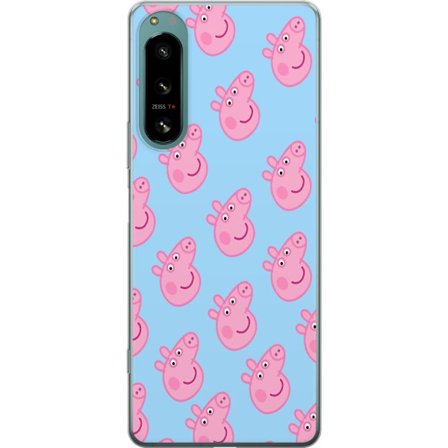 Yhteensopiva Puhelinkuori Sony Xperia 5 IV Peppa Pig vauva hahmo pastelliväreillä, söpö piirretty lasten kuvitus pehmeällä minimalistisella tyyl