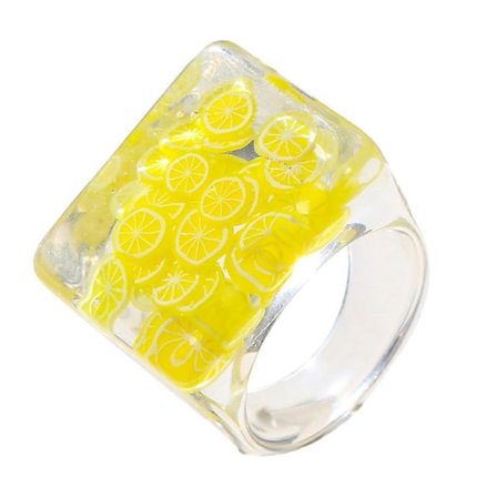 1 stk. Kreativ Resin Ring Overdrevet Fingerring Resin Smykker (Assorteret Farve)
