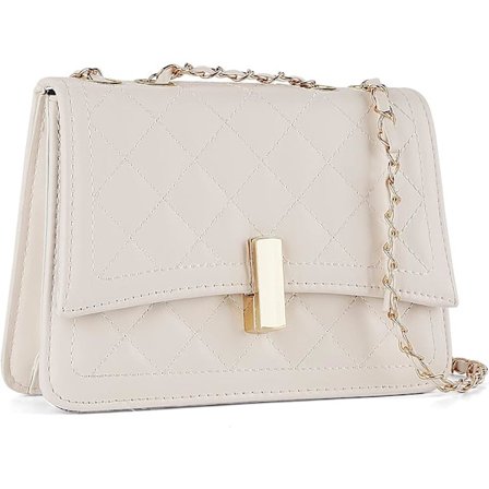 Tikattu laukku naisille, ketjuhihna, vegaaninen nahka, pieni crossbody-laukku