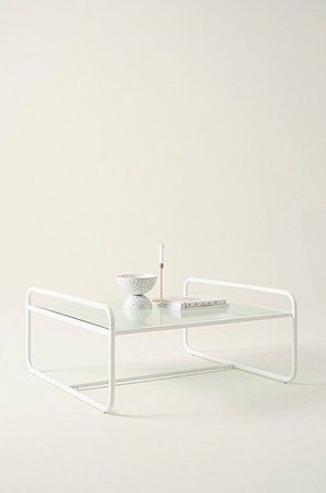 Jotex - Soffbord 100x100 Cm Glas - Stål Vit DOMINGO - Köp Soffbord hos Jotex