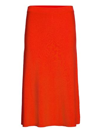 Stina Knælang Nederdel Rød Masai