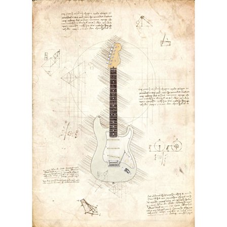 A3 Print - Music - Jimi Hendrix Fender