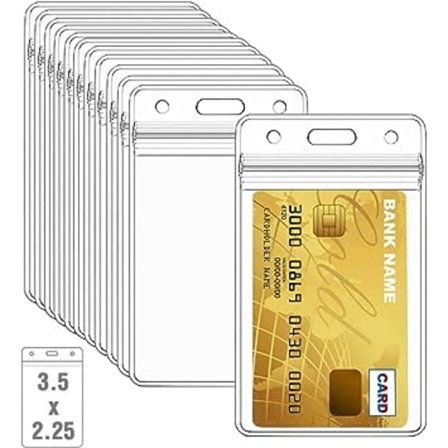50 Klare Plastlommer for ID-kort (Vertikale)