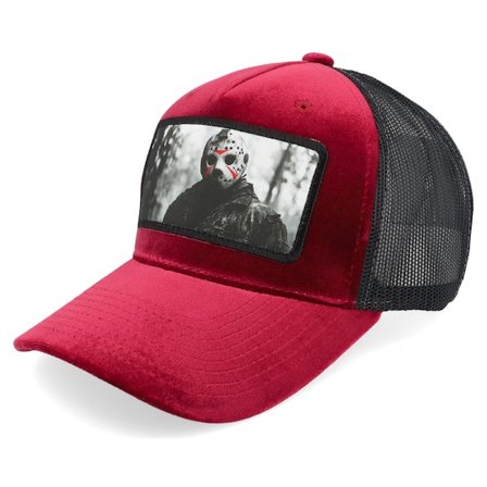 Scenes - Rød trucker Caps - Jayson Killer Velvet Red/Black A-frame Trucker @ Hatstore