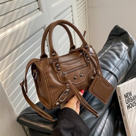 Vintage Taske Kvinder Ny Luksus Kvalitet Blødt Læder Håndtaske Kvinde Casual Damer Skulder Shopping Pakke Mobiltelefon Taske Pige Coffee-WELLNGS