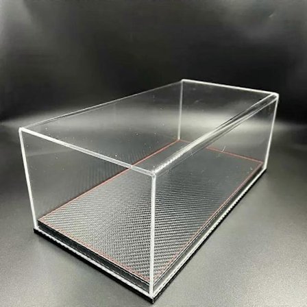 På lager 1:18 Skala Bilmodell Akryl Lær Displayboks Støvdeksel Base Figur Displayboks