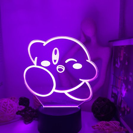 3d Illusion Night Light, 16 Colors Changing With Remote, Kids Bedroom Decor(kirby)