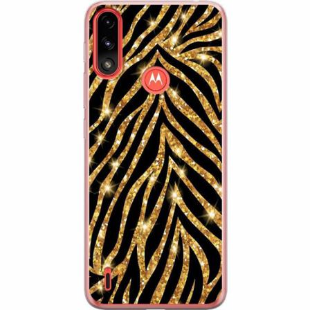 Motorola Moto E7 Power Mjukt Skal - Gold & Glitter