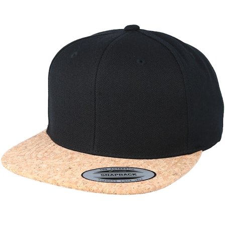 Yupoong - Black/Cork Snapback Snapback Black Cap - @ Hatstore