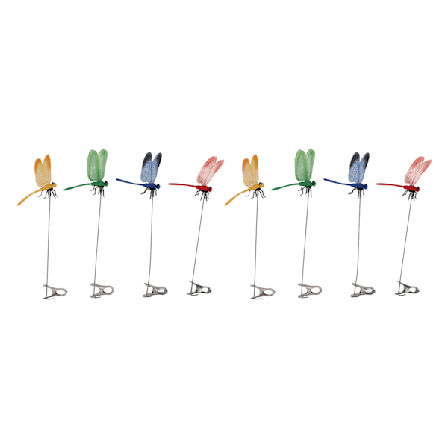 8 stk. falske Dragonfly Clip Vandtæt udendørs 3D Dragonfly Have Dekorative clips Hjem udendørs prydgenstande Håndværk