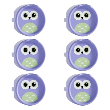 6 stk. tegneserieugle stikbeskytter bløde silikone børnesikre elektriske sikkerhedshætter