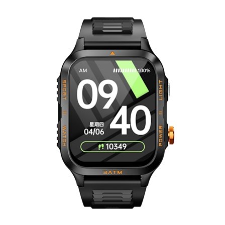 C68 Smartwatch med Bluetooth-opkald og sundhedsovervågning, kompatibel med APPLE, Samsung og Huawei Black+Yellow