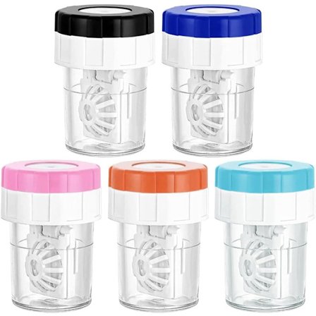 ING 5 stk, Linseetui, Linserensebeholder, Linsebakke, Kontaktlinseetui, Linsesæt, Manuel kontaktlinserenser