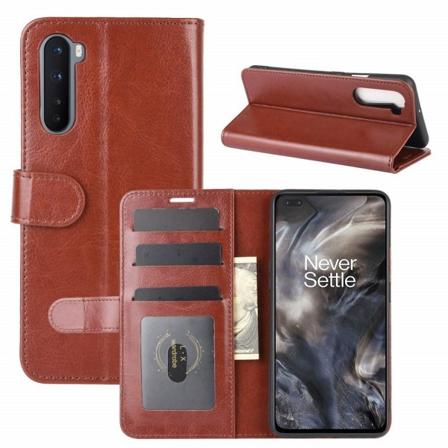 Oneplus Nord - Crazy Horse Fodral - Brun Brown Brun