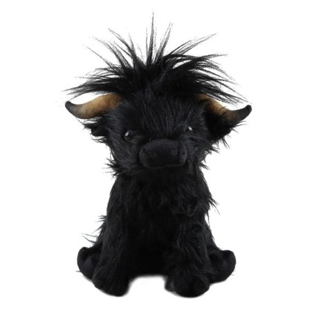 Highland Cow Koselig Blød Plys Scottish Scotland Ko Gave Plys Dukke Legetøj (Sort)