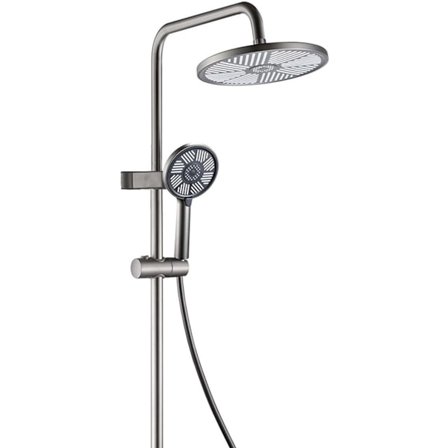 SNQ Duschhuvud - 25 cm - Stort Duschhuvud - Duschhuvud med Anti-kalk Spruta - Trädgårdsdusch - Högt Tryck - Vattenbesparande - Silver