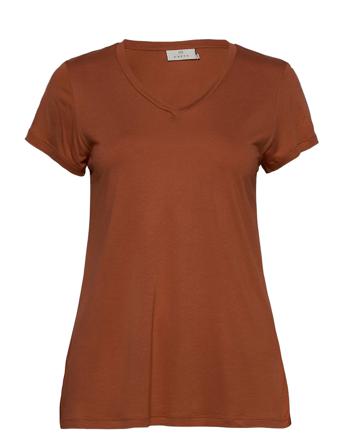 Anna V-Neck T-Shirt T-shirts & Tops Short-sleeved Orange Kaffe