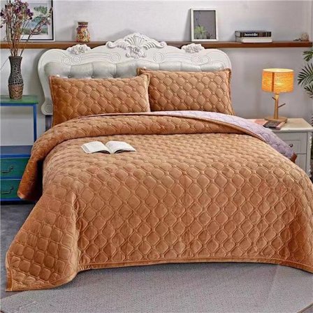 Pehmeä Comfort-peitto Kolmiosainen kristalli samettisänky Puhdas väri Lämpimänä pitävä flanelli Paksutettu sametti talvikhaki