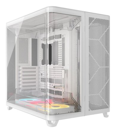 Corsair AIR 5400 LX-R RGB iCUE LINK Triple Chamber Mid-Tower PC Case, White