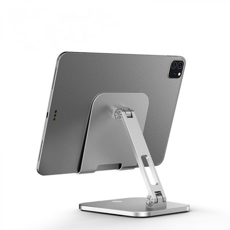 Svängbar Tablettställ, Bärbar Aluminium 360° Rotationsbar Tablett iPad Ställhållare för Skrivbord, Affärer, Kök, Skrivbord, Tablettbord
