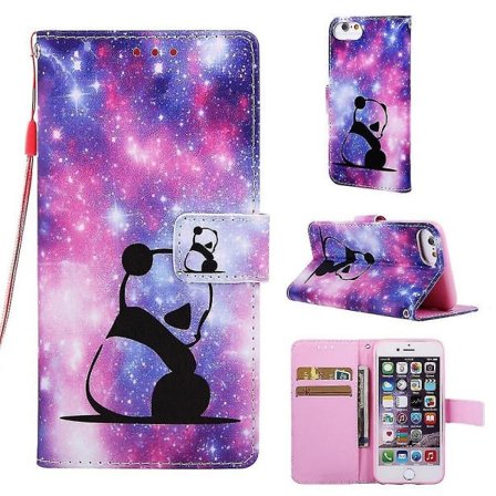Yhteensopiva Iphone Se 2020/ 8/ 7 Kotelo Nahkainen Kääntökansi Korttipaikalla Jalustakuvio - Panda null none