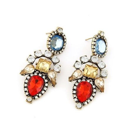 Unika Strassörhängen Örhängen med Glittrande Strass i Olika Geometriska Former & i Olika Färger