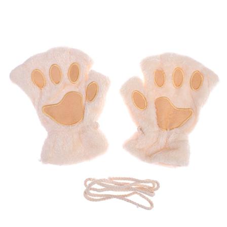 E Cat Paw Fingerlösa Handskar Varm Mjuk Plysch Fingerlös Handske