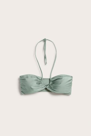 Kappahl | Glansig bandeau bikini | Ljusgrön