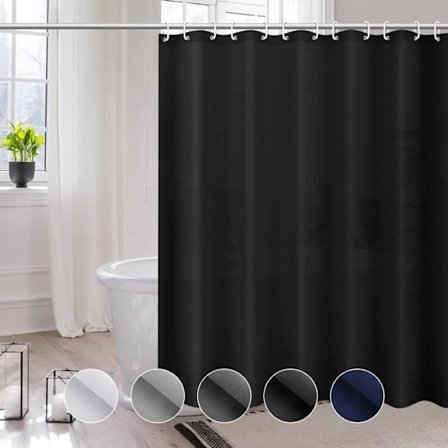 Svart vanntett, anti-mugg, antibakterielt dusjforheng, 180×180 cm