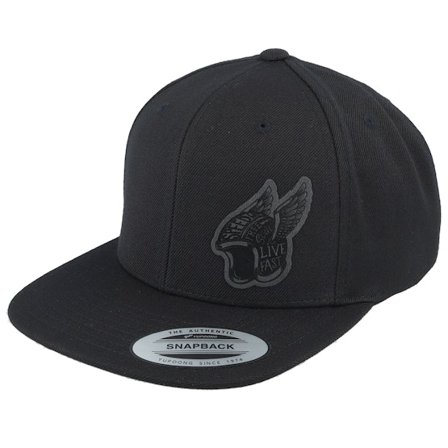 Born To Ride - Black snapback Czapka Z Daszkiem - Live Fast Helmet Black Patch Black Snapback @ Hatstore