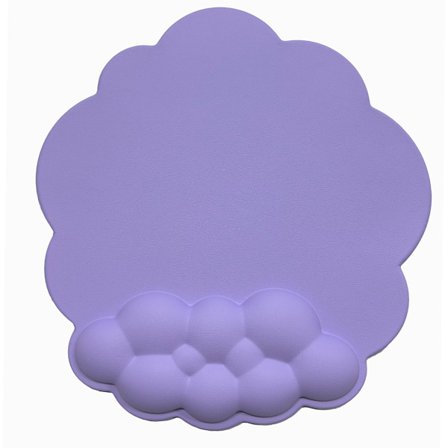 Ergonomisk musemåtte med håndledsstøtte og læderbeskyttelse, egnet til computere, bærbare, kontor og rejser, beskyttelsesbund i lilla, kompatibel med 