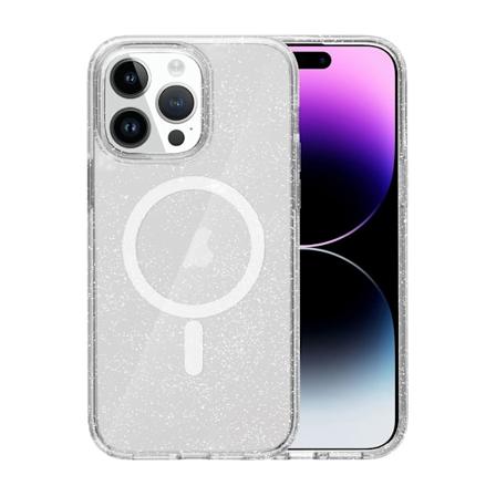 iPhone 15 Pro Mobilskal Glitter Magsafe - Transparent Transparent