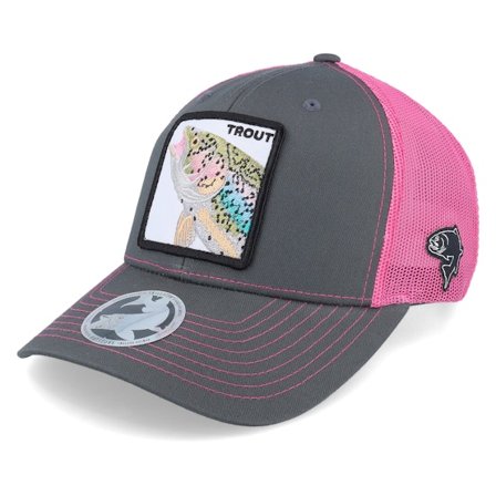 Skillfish - Grå trucker Caps - Trout Pro Fishing 112 Split Charcoal/Neon Trucker @ Hatstore