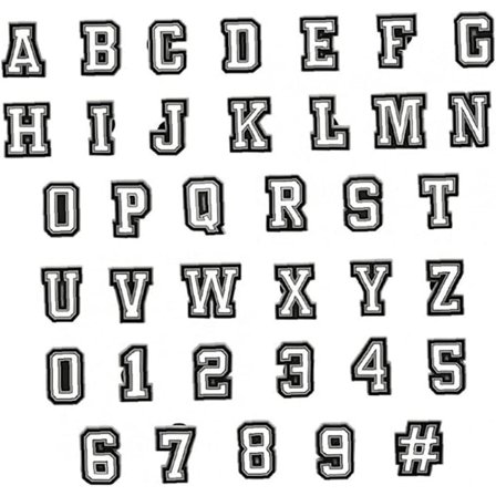 37 stk. bogstav- og tal-skodekoration til sko PVC-sko til bøjle