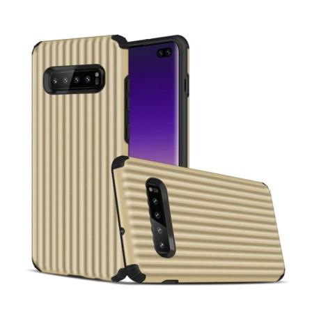 Samsung Galaxy S10 Plus stødabsorberende hybrid etui - Guld Gold